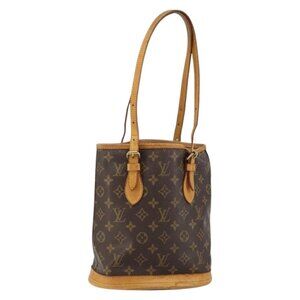 Authentic LOUIS VUITTON Monogram Bucket PM Shoulder Bag M42238 LV